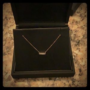 14kt gold diamond bar necklace
